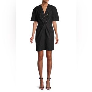 Nwt Sandro Paris Women’s Clara Lace-Up Mini Dress, Size 38/Us 8.